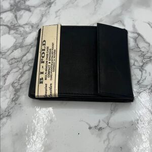 DELUX Genuine Black Leather Bifold Wallet-New!
